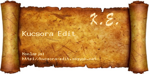 Kucsora Edit névjegykártya